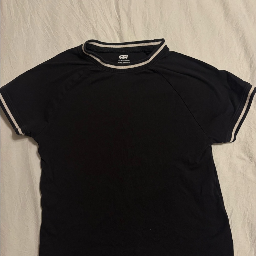 Levi's Black Short Sleeve Tee with White Trim